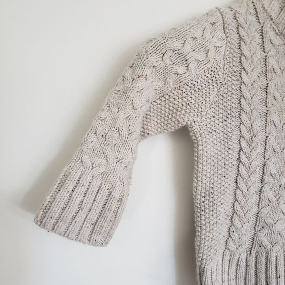 🌞SOLD🌞 Cat & Jack Cable Knit Fisherman Sweater Pullover Size 18 Month Oatmeal - Picture 4 of 10